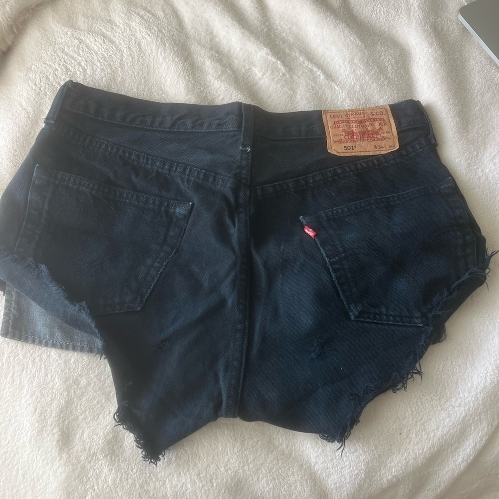 vintage levi black jean shorts